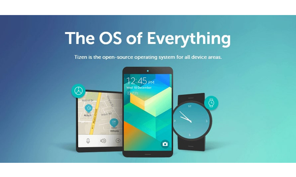 Tablet, phone and smart watch in the Tizen product family